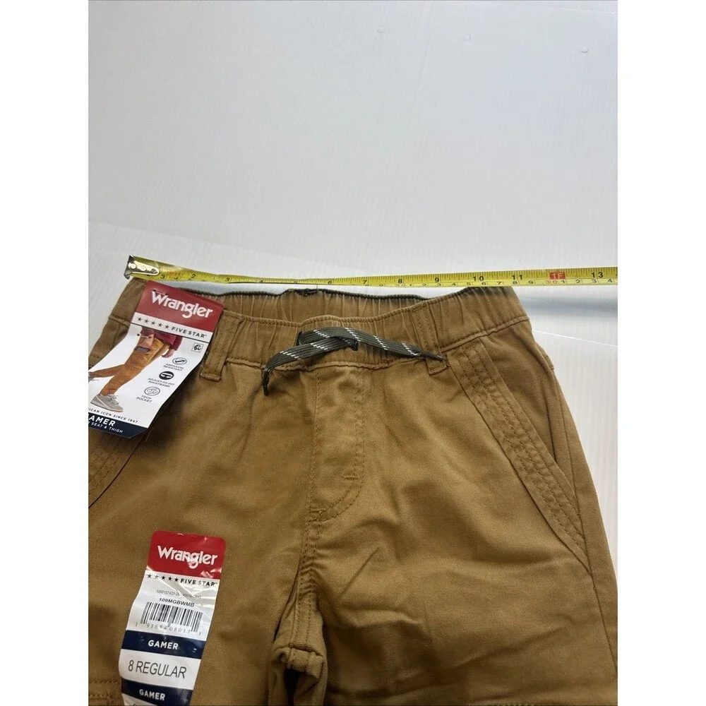 Wrangler Boys Five Star Gamer Cargo Jogger Pants Khaki NWT Size 8 Slim